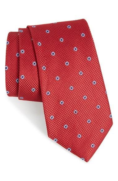 Men's Nordstrom Men's Shop Dazzle Neat Silk Tie, Size - Red