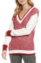 Women's Treasure & Bond Marled V-neck Sweater, Size - Red