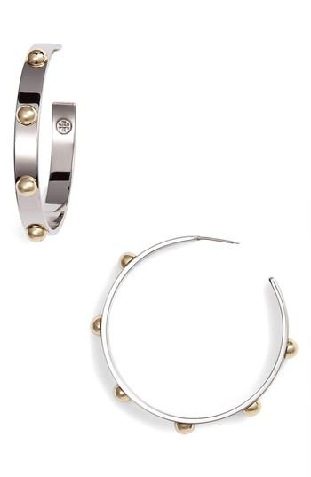 Women's Tory Burch Stacked Studded Hoop Earrings