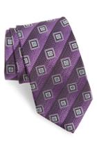 Men's Nordstrom Men's Shop Geometric Silk Tie, Size - Purple
