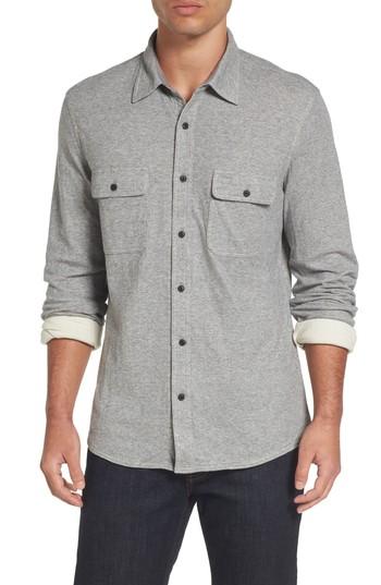 Men's Nordstrom Men's Shop Trim Fit Knit Sport Shirt - Grey