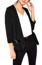 Women's Wallis Drape Front Blazer - Black