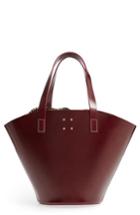 Trademark Large Leather Bucket Bag - Burgundy