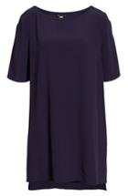Women's Eileen Fisher Split Sleeve Crepe Tunic, Size - Purple