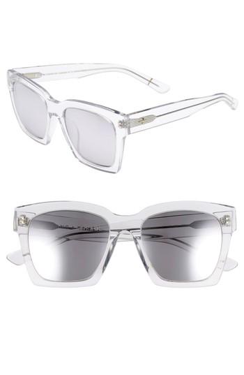 Women's Blanc & Eclare New York 54mm Polarized Sunglasses - Transparent/ Silver Mirror
