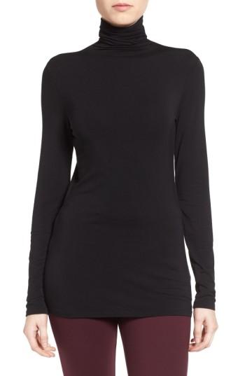 Petite Women's Halogen Long Sleeve Turtleneck P - Black