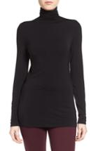 Petite Women's Halogen Long Sleeve Turtleneck P - Black