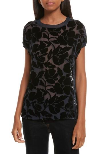 Women's Theory Burnout Velvet Tee, Size - Blue