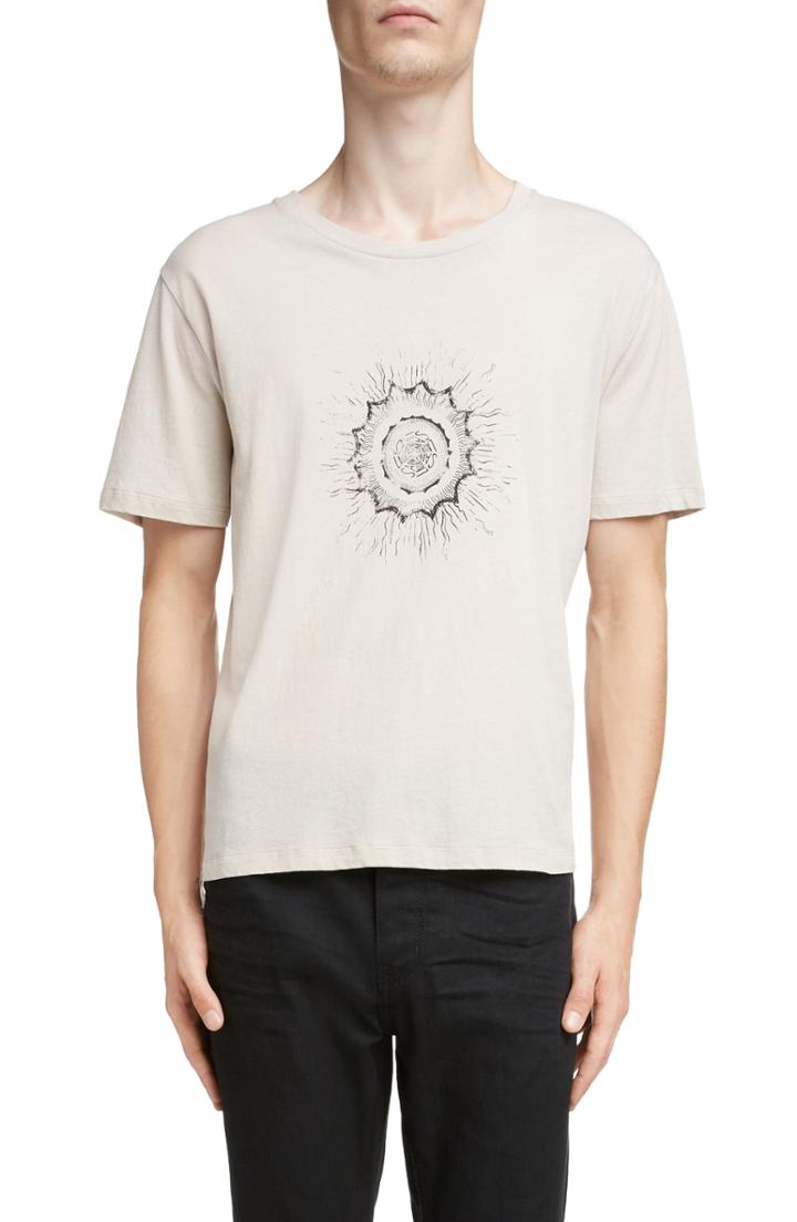 Men's Saint Laurent Imprime Graphic T-shirt - Beige