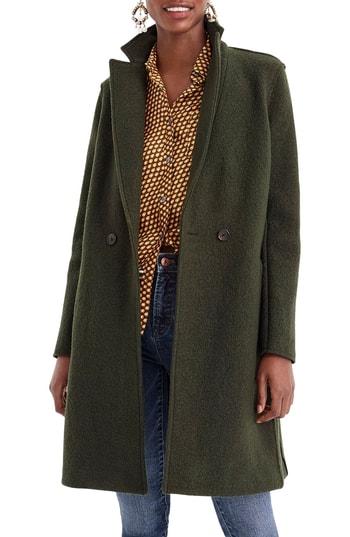 Women's J.crew Daphne Boiled Wool Topcoat - Green