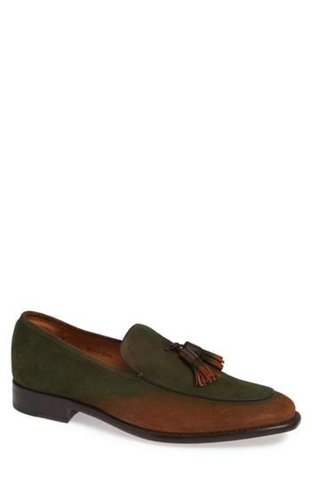Men's Mezlan Tassel Apron Toe Loafer M - Green