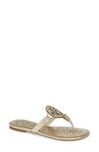 Women's Tory Burch Miller Scalloped Medallion Sandal M - Metallic