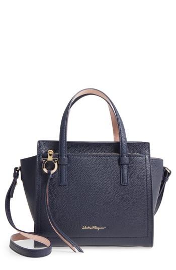 Salvatore Ferragamo Small Amy Bicolor Leather Tote - Beige
