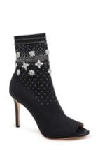 Women's Badgley Mischka Vivi Peep Toe Sock Bootie M - Black