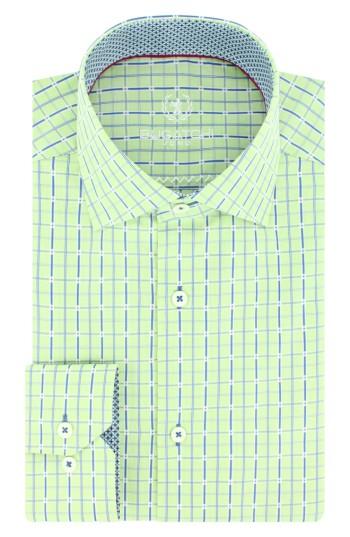 Men's Bugatchi Trim Fit Grid Check Dress Shirt .5 - Green