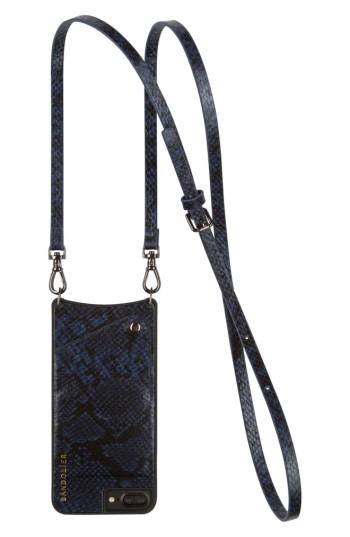 Bandolier Cynthia Snake Embossed Faux Leather Iphone Crossbody Case - Blue