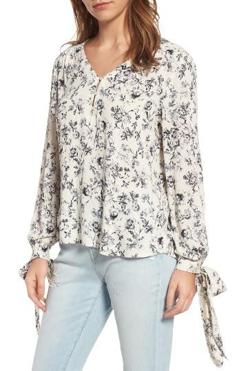 Women's Hinge Tie Sleeve Top - Ivory