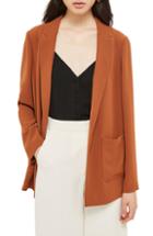 Women's Topshop Chuck On Blazer Us (fits Like 0-2) - Brown