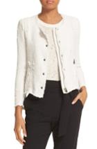 Women's Iro Snap Front Crop Cotton Tweed Jacket Us / 40 Fr - White