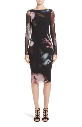 Women's Fuzzi Slash Cutout Floral Print Tulle Dress