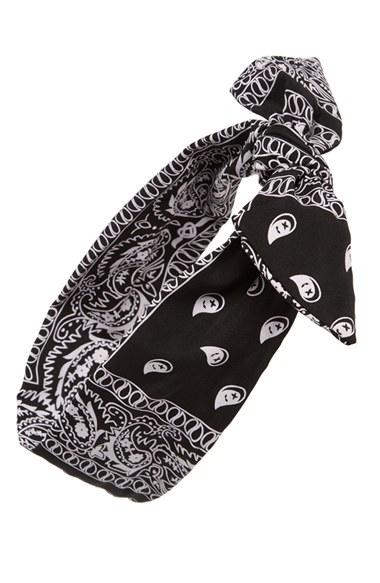 Topshop Paisley Print Bandana Head Wrap - Black