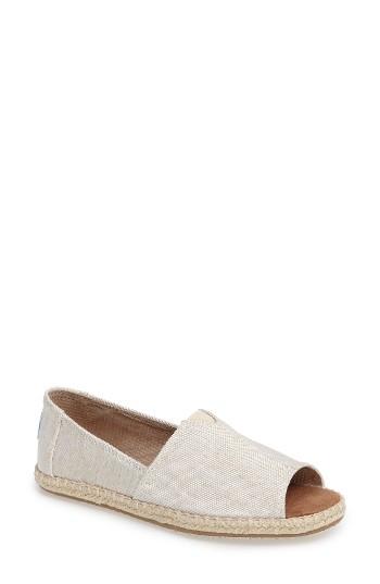 Women's Toms Open-toe Espadrille Slip-on M - White