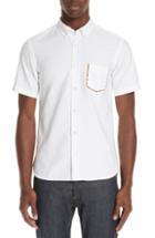 Men's Burberry Harry Check Trim Sport Shirt, Size - White
