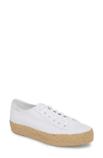 Women's Keds Triple Kick Espadrille Platform Sneaker .5 M - White