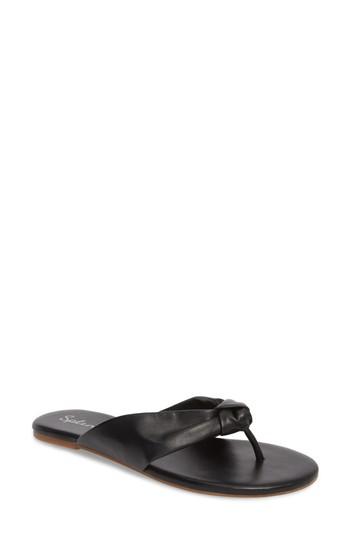 Women's Splendid Bridgette Knotted Flip Flop .5 M - Black