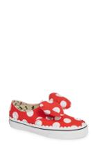 Women's Vans X Disney Minnie Mouse Ua Authentic Gore Low-top Sneaker M - Red