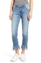 Women's Sun & Shadow Fringe Cuff Crop Jeans