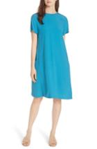 Women's Eileen Fisher Side Pocket Shift Dress, Size - Green