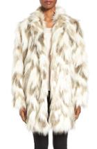 Women's Tahari Phoebe Multicolor Faux Fur Coat