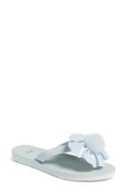 Women's Ugg Poppy Genuine Shearling Pompom Flip Flop M - Blue