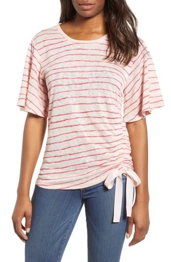 Women's Wit & Wisdom Ruched Side Ribbon Tee - Orange