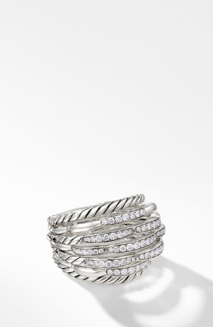 Women's David Yurman Tides 20mm Dome Ring With Diamonds