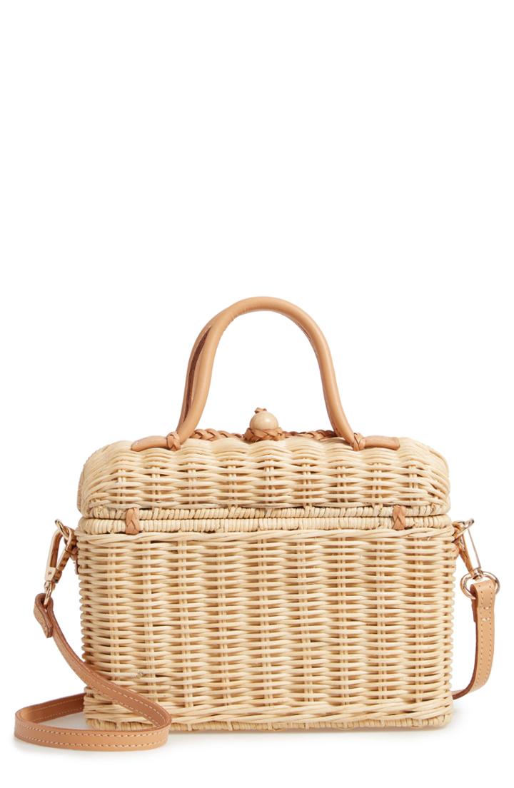 Ulla Johnson Woven Rattan Top Handle Bag -