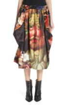 Women's Comme Des Garcons Vertumnus Print Velveteen Skirt - Black