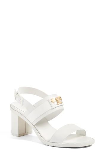 Women's Tory Burch Gigi Block Heel Sandal M - White