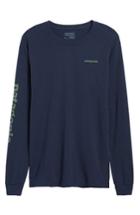 Men's Patagonia Long Sleeve Logo T-shirt, Size - Blue