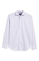 Men's Bugatchi Modern Check Classic Fit Sport Shirt, Size - Purple