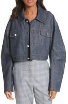 Women's Tibi Crop Raw Denim Jacket - Blue