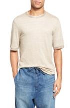 Men's Vince Sweater Trim T-shirt - Beige