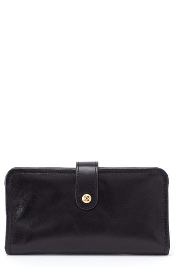 Women's Hobo Torch Leather Wallet - Black