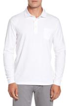 Men's Peter Millar Mountainside Long-sleeve Pocket Polo, Size - White