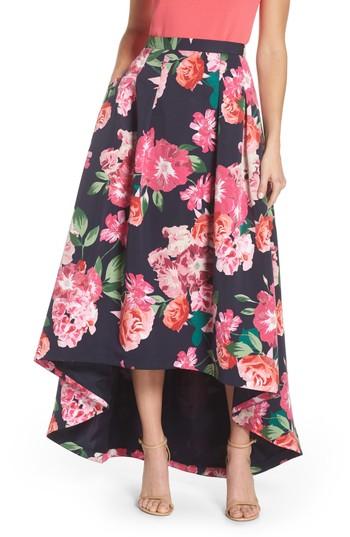 Women's Eliza J Floral High/low Skirt - Blue