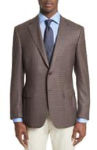 Men's Canali Siena Classic Fit Check Silk & Wool Sport Coat R Eu - Brown