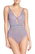 Women's Tommy Bahama Geo-graphy Low Back One-piece Swimsuit