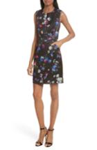Women's Milly Coco Painted Floral A-line Dress - Black