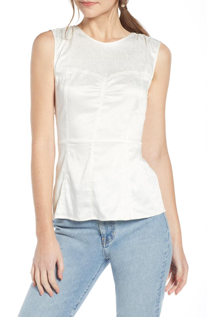 Women's Something Navy Corset Detail Sleeveless Top - Ivory